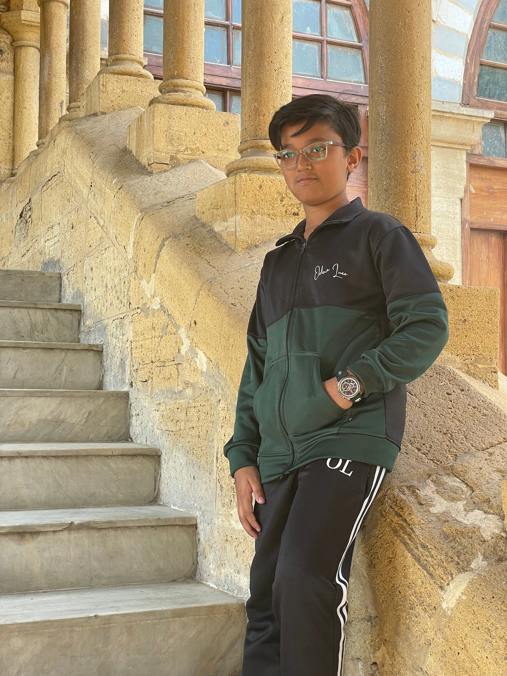 Kid Tracksuits-Twin Shade Suit Yellow/Blue