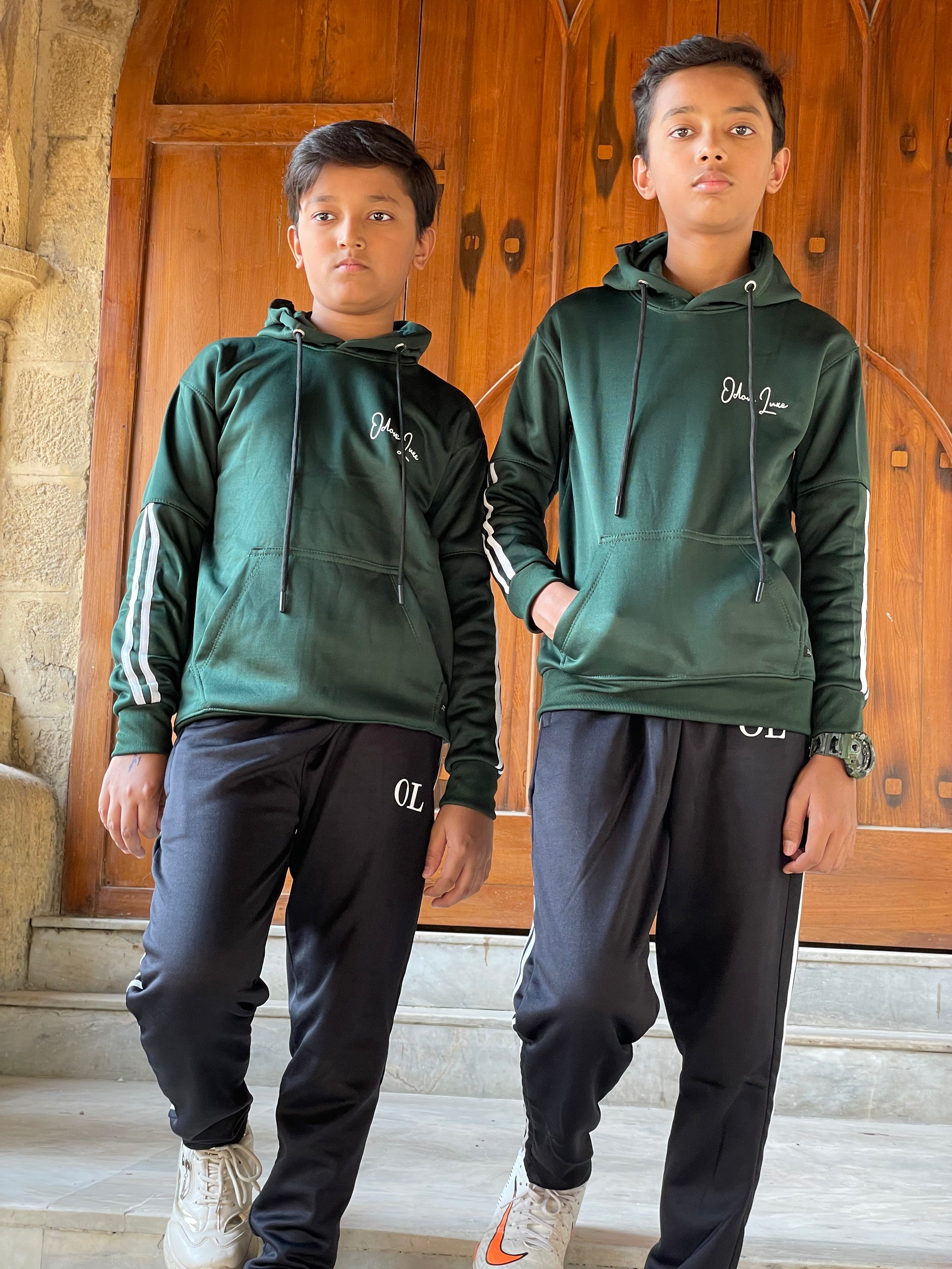 Kids Tracksuit -Contrast Edition Green/Black
