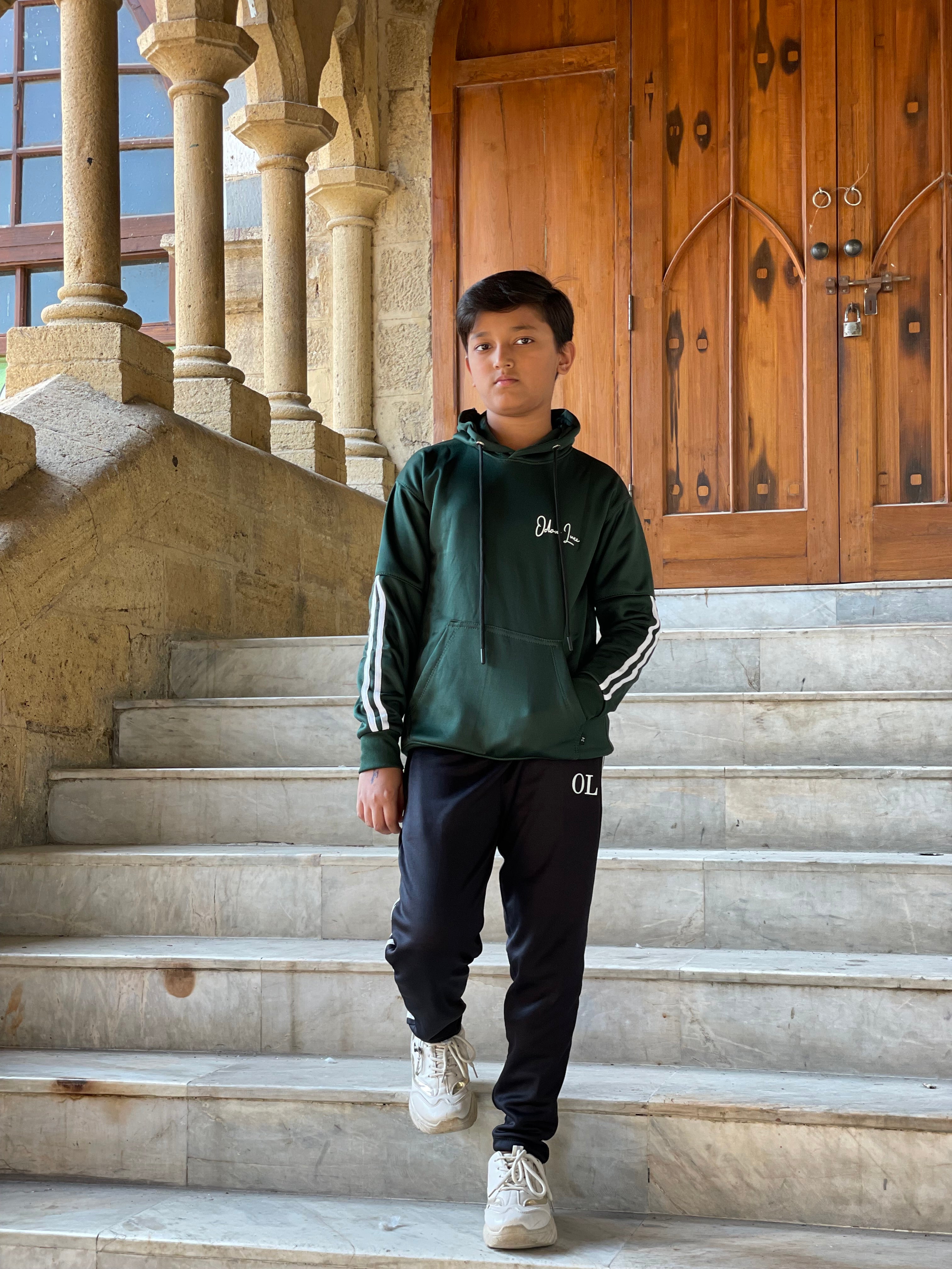 Kids Tracksuit -Contrast Edition Green/Black