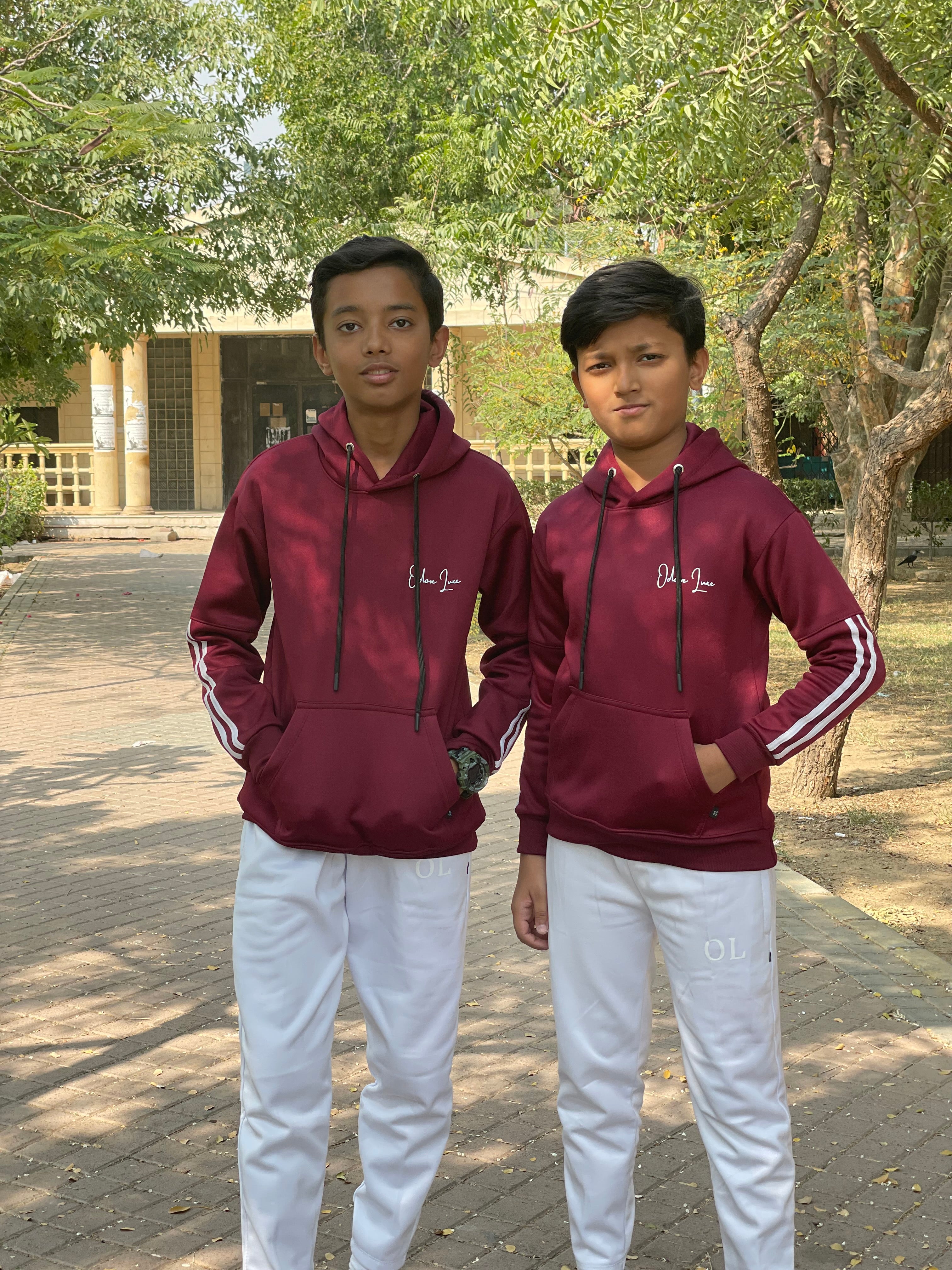 Kids Tracksuit -Contrast Edition Burgunday/White