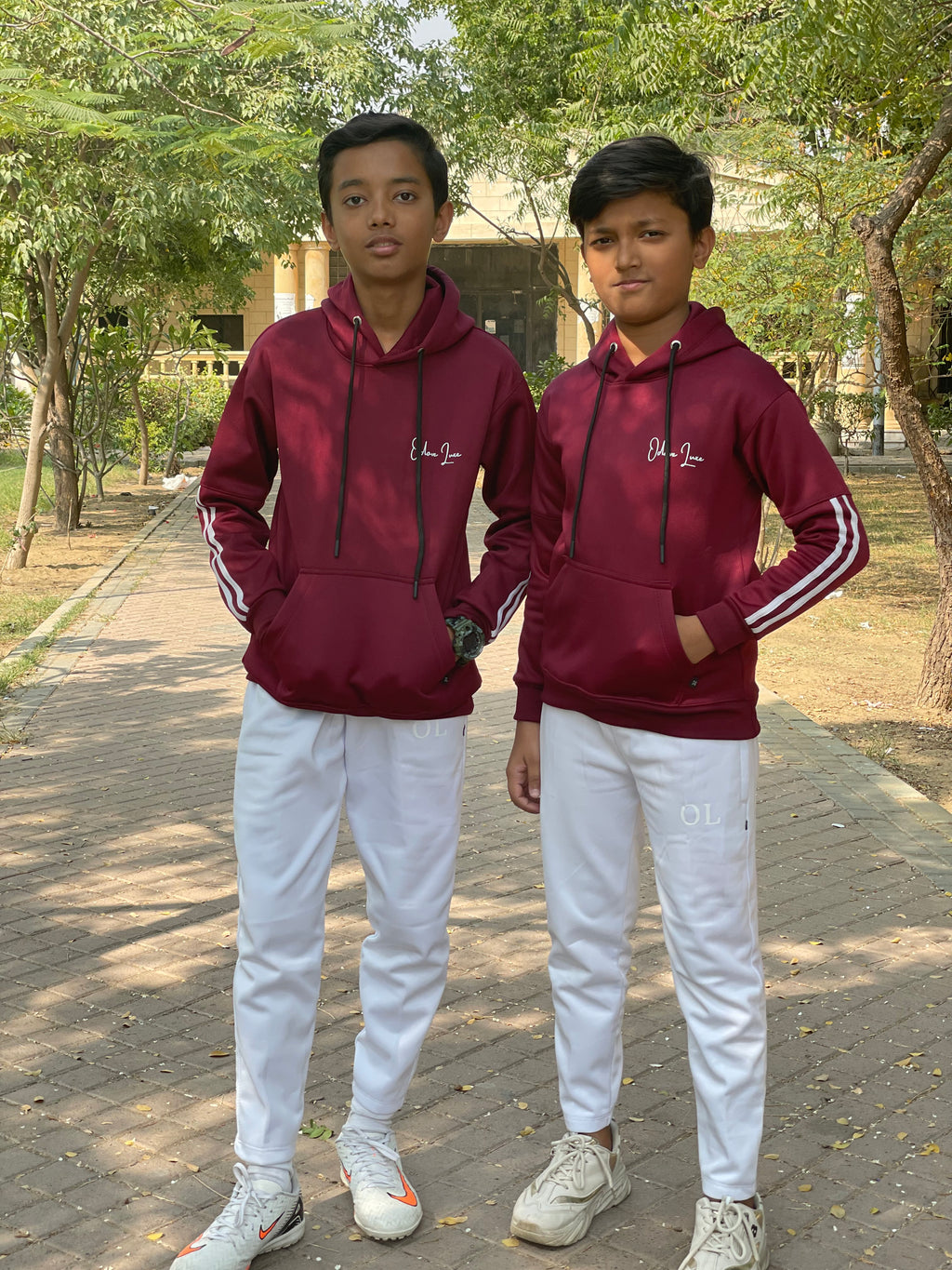 Kids Tracksuit -Contrast Edition Burgunday/White