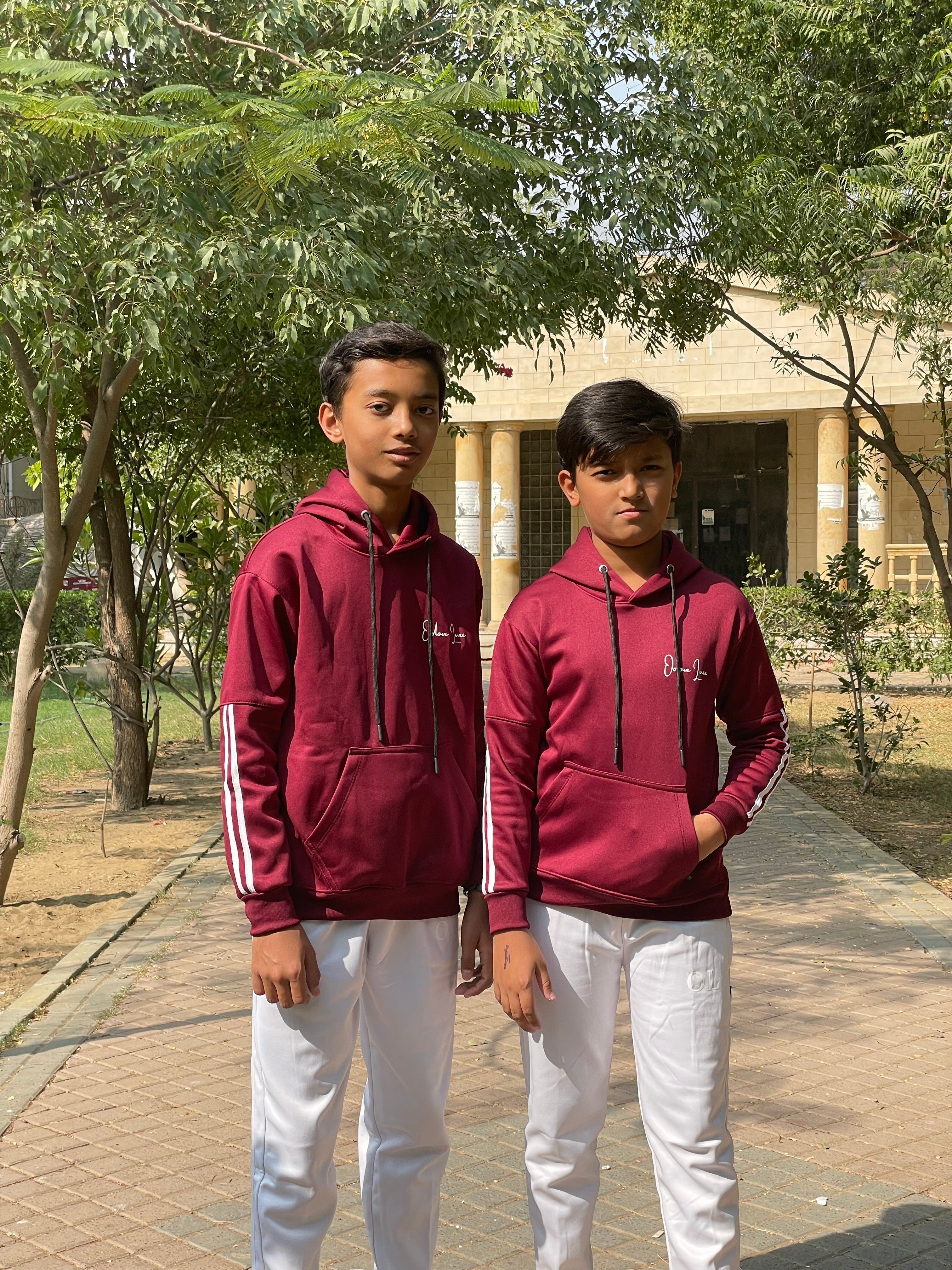 Kids Tracksuit -Contrast Edition Burgunday/White