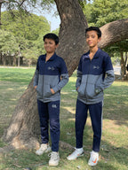 Kid Tracksuits-Twin Shade Suit Smoke Grey/Blue