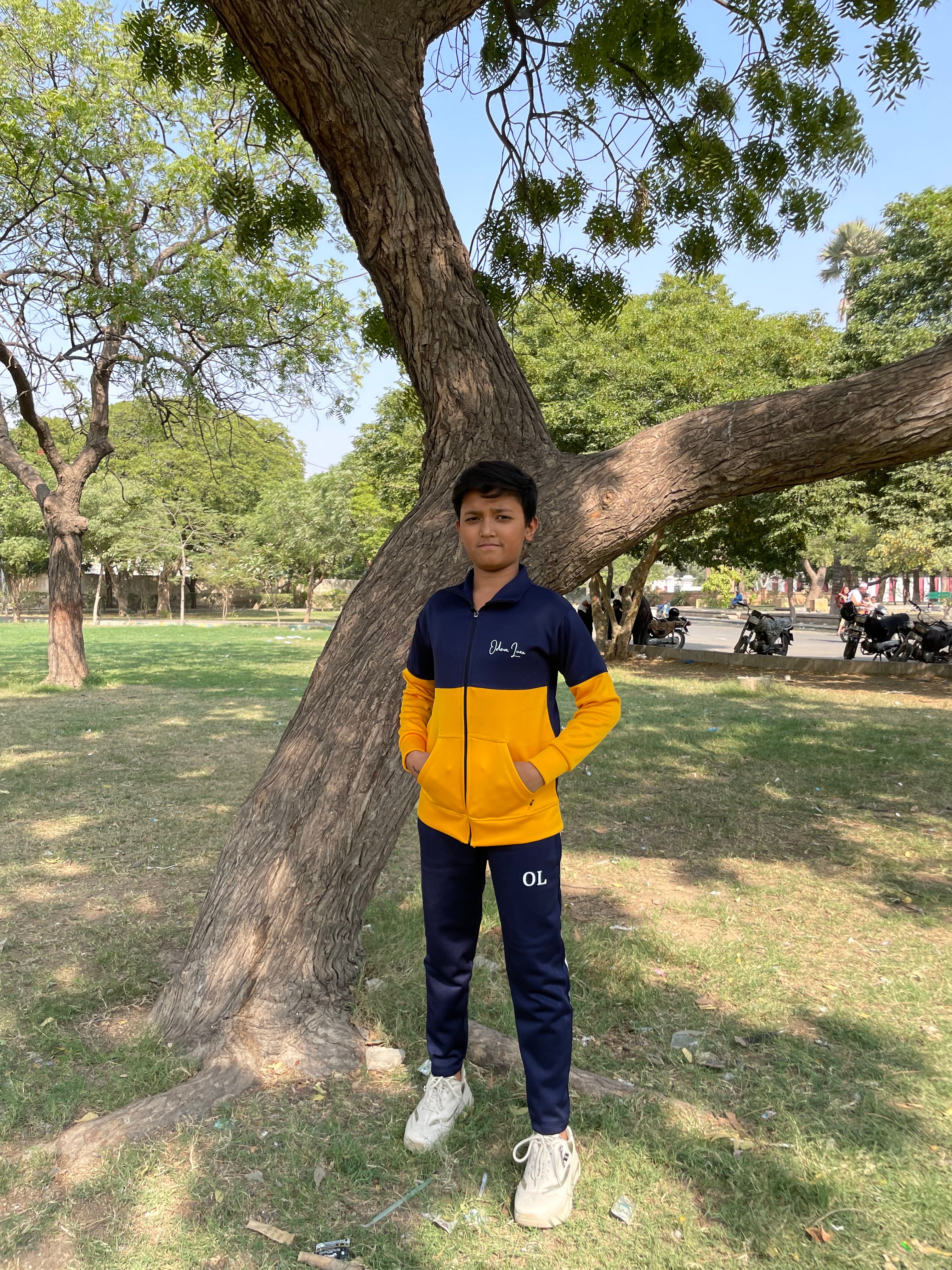 Kid Tracksuits-Twin Shade Suit Yellow/Blue