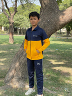 Kid Tracksuits-Twin Shade Suit Yellow/Blue