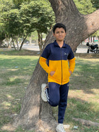 Kid Tracksuits-Twin Shade Suit Yellow/Blue