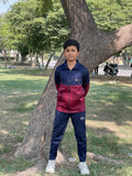 Kid Tracksuits-Twin Shade Suit Burgundy/Blue
