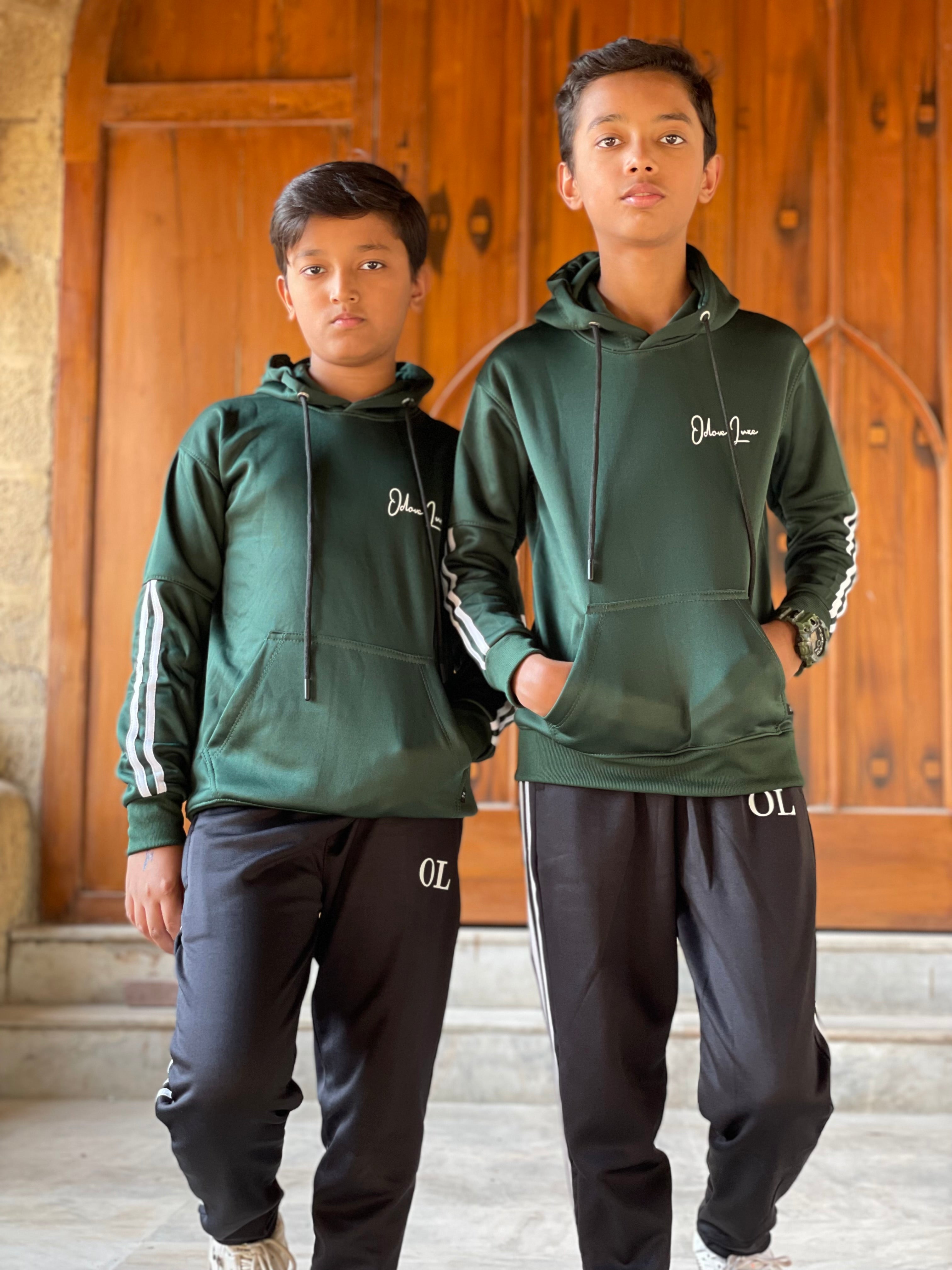 Kids Tracksuit -Contrast Edition Green/Black